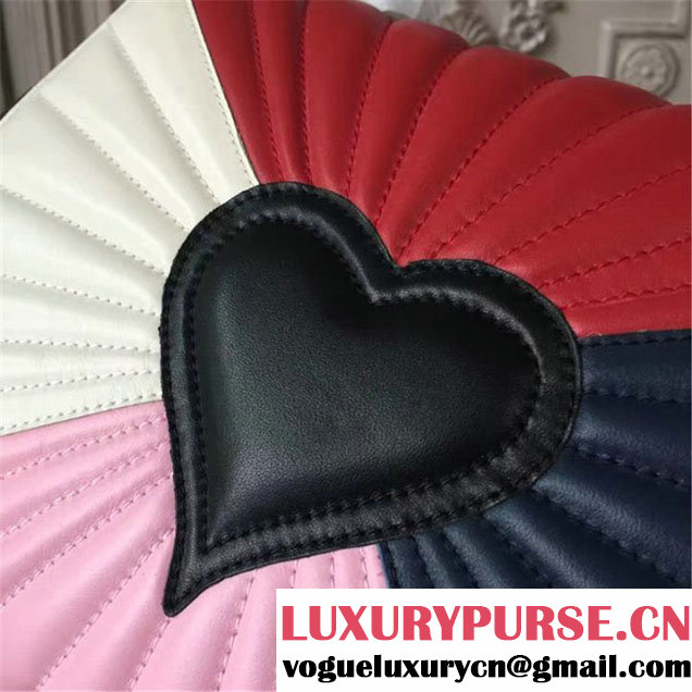 Gucci Queen Margaret Quilted Top Handle Bag Calfskin Leather Fall Winter 2017 Collection Navy Red White