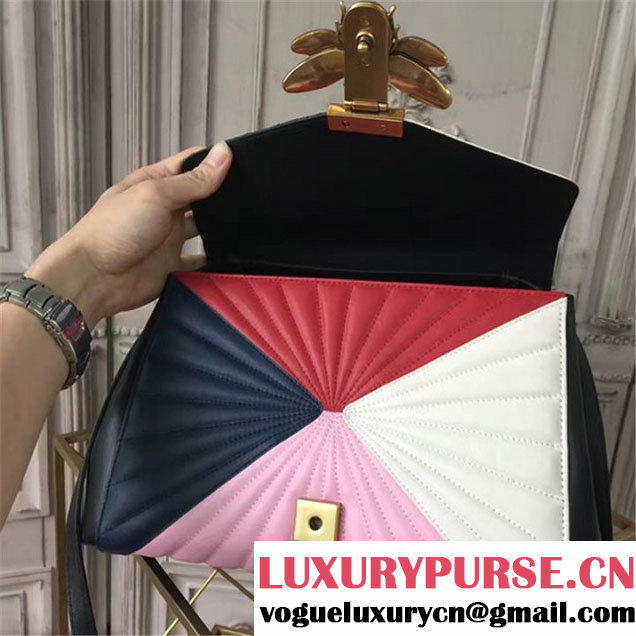 Gucci Queen Margaret Quilted Top Handle Bag Calfskin Leather Fall Winter 2017 Collection Navy Red White