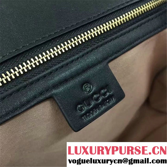 Gucci Queen Margaret Quilted Top Handle Bag Calfskin Leather Fall Winter 2017 Collection Navy Red White