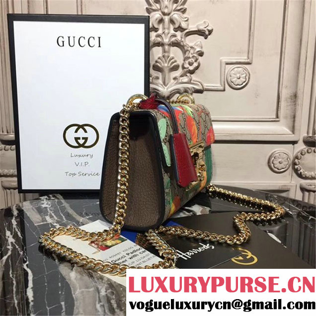 Gucci Padlock Small GG Blooms Shoulder Bag 20cm 432182 Fall Winter 2017 Collection Brown