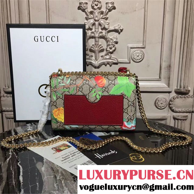 Gucci Padlock Small GG Blooms Shoulder Bag 20cm 432182 Fall Winter 2017 Collection Brown