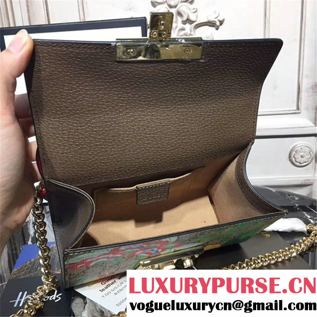 Gucci Padlock Small GG Blooms Shoulder Bag 20cm 432182 Fall Winter 2017 Collection Brown