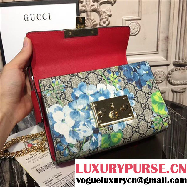 Gucci Padlock Small GG Blooms Shoulder Bag 20cm 432182 Fall Winter 2017 Collection Red