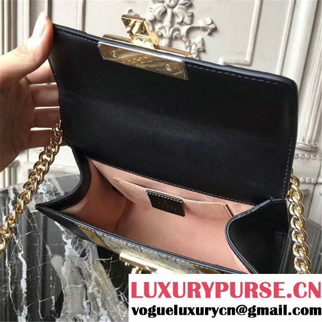 Gucci Padlock Small GG Supreme Shoulder Bag 20cm 432182 Fall Winter 2017 Collection Black Gold