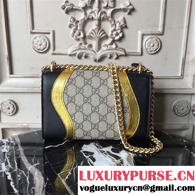 Gucci Padlock Small GG Supreme Shoulder Bag 20cm 432182 Fall Winter 2017 Collection Black Gold