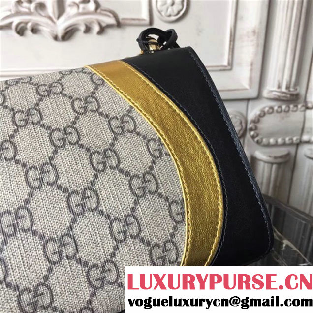 Gucci Padlock Small GG Supreme Shoulder Bag 20cm 432182 Fall Winter 2017 Collection Black Gold