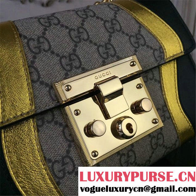 Gucci Padlock Small GG Supreme Shoulder Bag 20cm 432182 Fall Winter 2017 Collection Black Gold