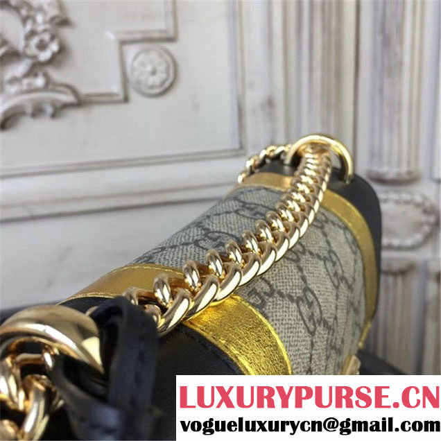 Gucci Padlock Small GG Supreme Shoulder Bag 20cm 432182 Fall Winter 2017 Collection Black Gold