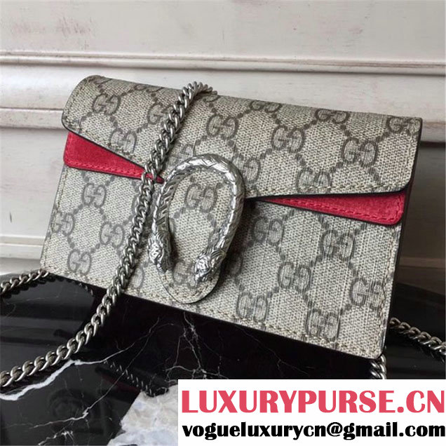 Gucci Dionysus Super Mini Bag 17cm 476432 Fall Winter 2017 Collection Beige Red