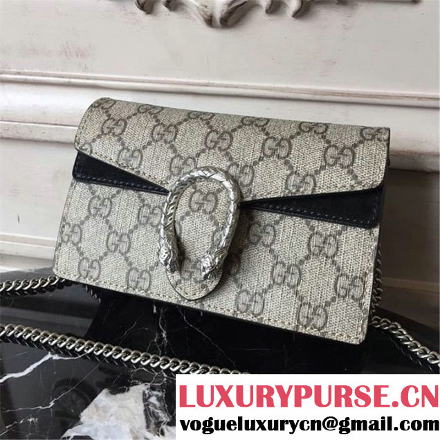 Gucci Dionysus Super Mini Bag 17cm 476432 Fall Winter 2017 Collection Beige Black
