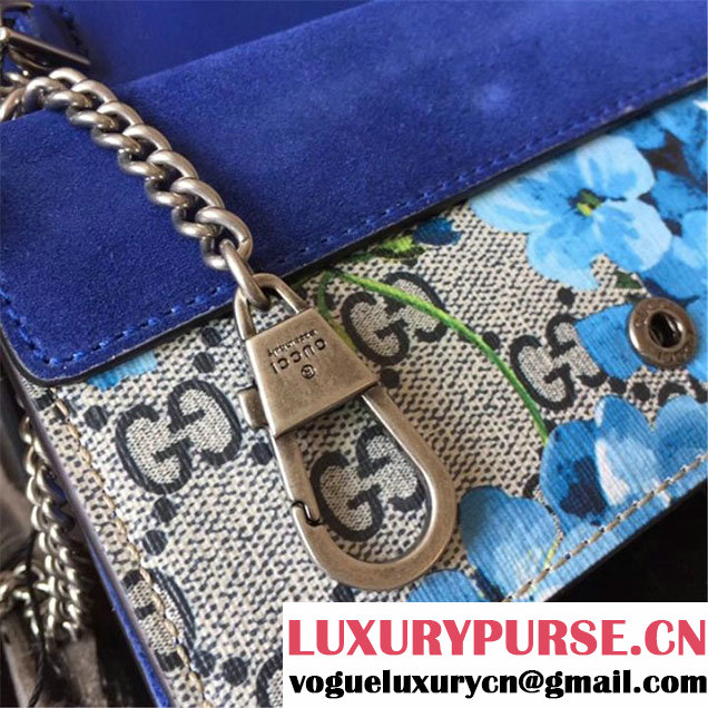 Gucci Dionysus GG Blooms Super Mini Bag 17cm 476432 Fall Winter 2017 Collection Neutral Blue