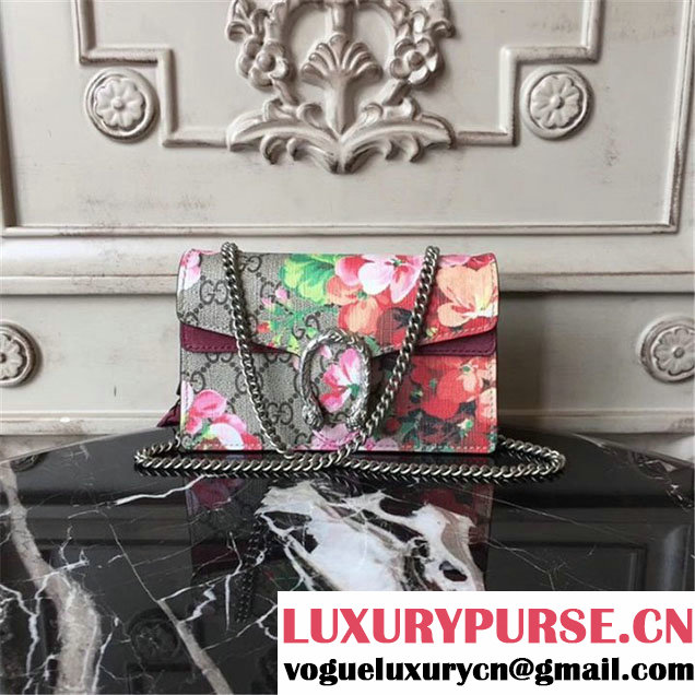 Gucci Dionysus GG Blooms Super Mini Bag 17cm 476432 Fall Winter 2017 Collection Neutral Burgundy
