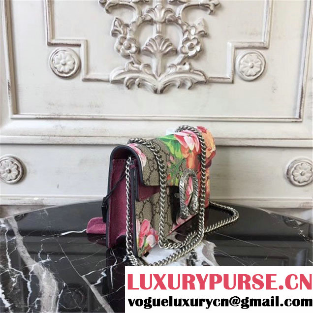 Gucci Dionysus GG Blooms Super Mini Bag 17cm 476432 Fall Winter 2017 Collection Neutral Burgundy