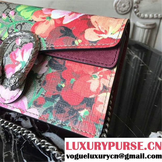 Gucci Dionysus GG Blooms Super Mini Bag 17cm 476432 Fall Winter 2017 Collection Neutral Burgundy