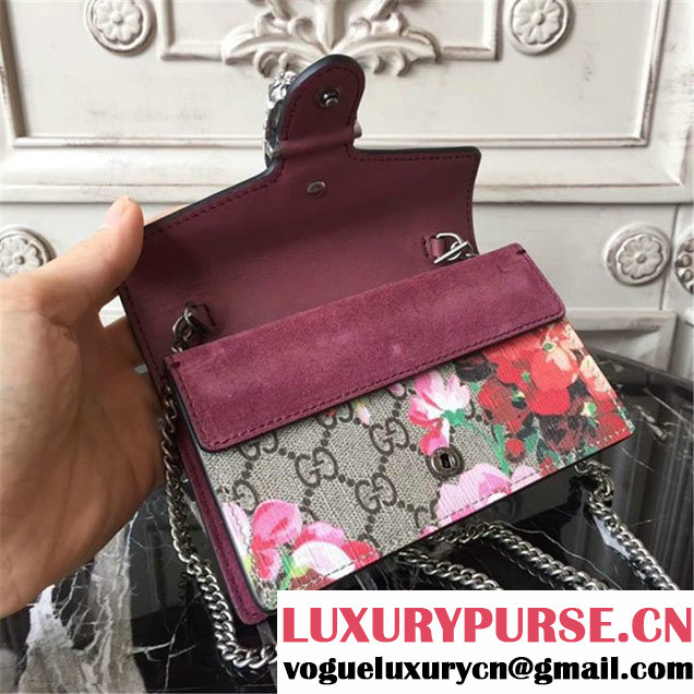 Gucci Dionysus GG Blooms Super Mini Bag 17cm 476432 Fall Winter 2017 Collection Neutral Burgundy