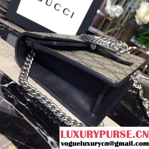 Gucci Dionysus GG Supreme Super Mini Bag Calfskin Leather 17cm 476432 Fall Winter 2017 Collection Beige Black