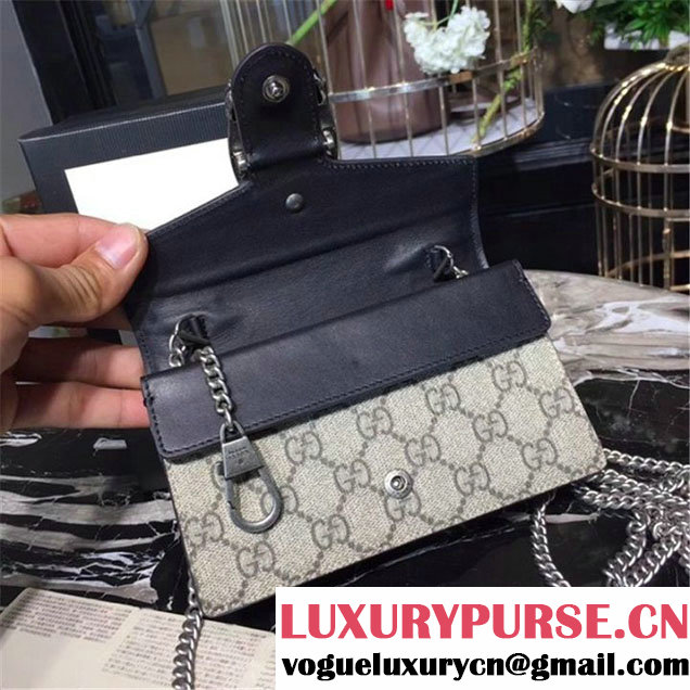 Gucci Dionysus GG Supreme Super Mini Bag Calfskin Leather 17cm 476432 Fall Winter 2017 Collection Beige Black