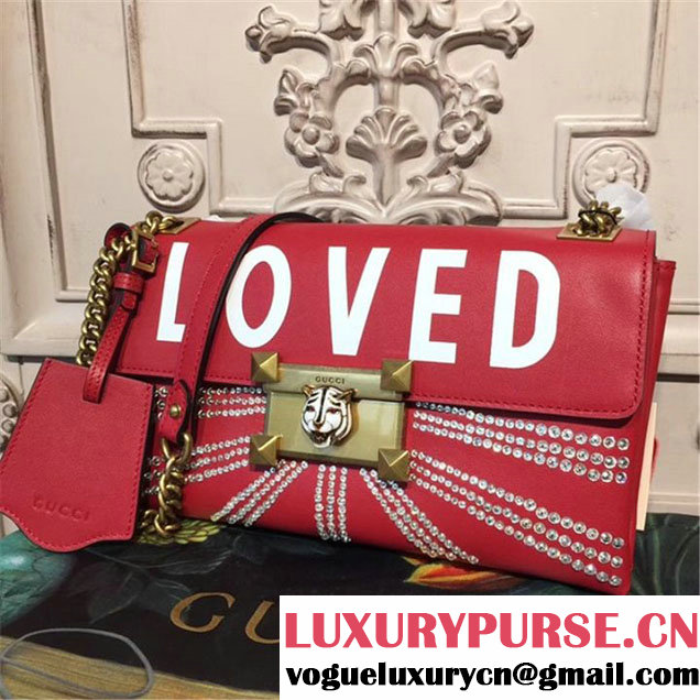 Gucci Loved Sequin Clutch Evening Bag 22cm Fall Winter 2017 Collection Red
