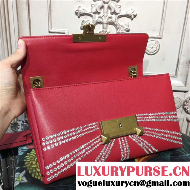 Gucci Loved Sequin Clutch Evening Bag 22cm Fall Winter 2017 Collection Red