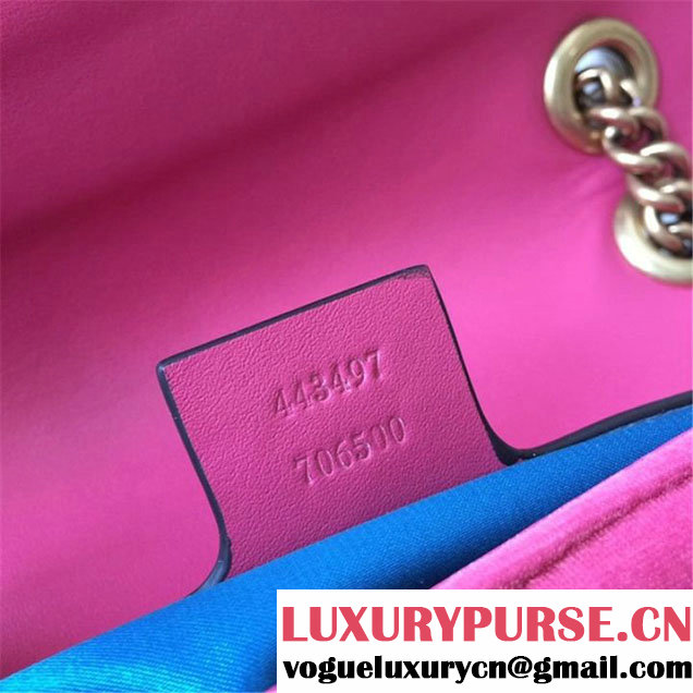 Gucci Marmont Chevron Velvet Shoulder Bag 26cm 443497 Fall Winter 2017 Collection Pink