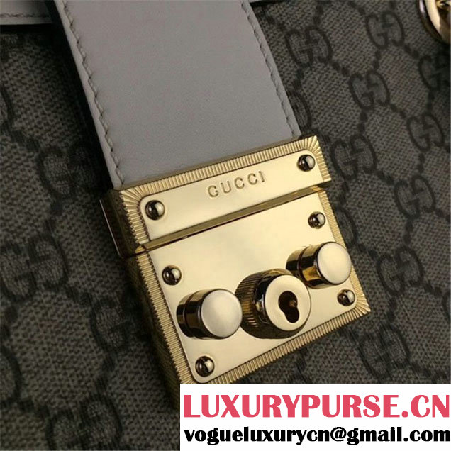 Gucci Padlock GG Supreme Canvas Shoulder Bag 34cm Fall Winter 2017 Collection White