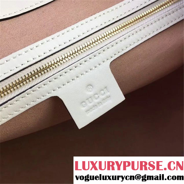Gucci Padlock GG Supreme Canvas Shoulder Bag 34cm Fall Winter 2017 Collection White