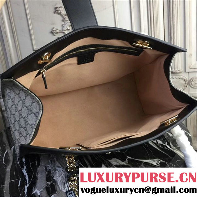 Gucci Padlock GG Supreme Canvas Shoulder Bag 34cm Fall Winter 2017 Collection Black