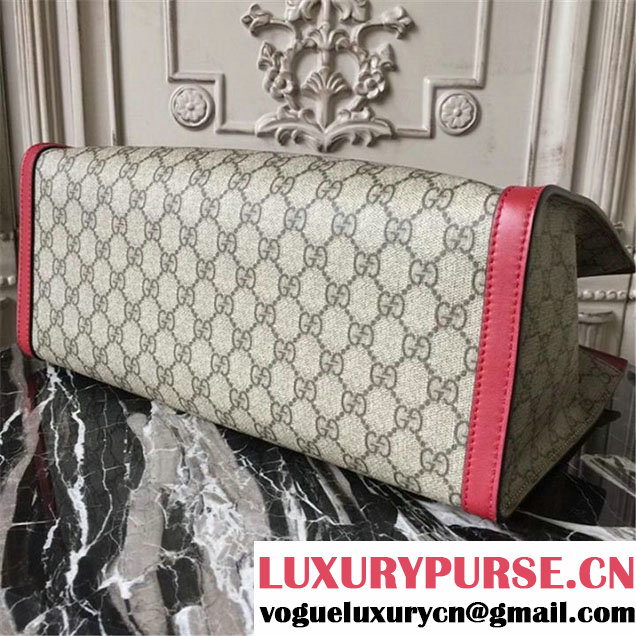 Gucci Padlock GG Supreme Canvas Shoulder Bag 34cm Fall Winter 2017 Collection Burgundy