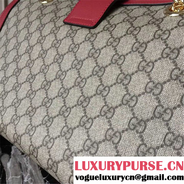 Gucci Padlock GG Supreme Canvas Shoulder Bag 34cm Fall Winter 2017 Collection Burgundy