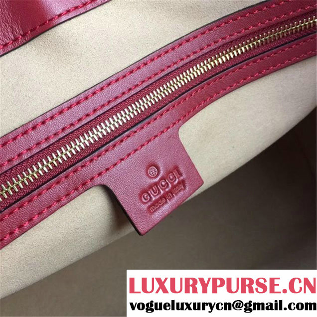 Gucci Padlock GG Supreme Canvas Shoulder Bag 34cm Fall Winter 2017 Collection Burgundy