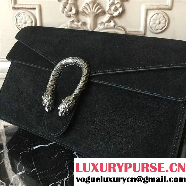 Gucci Dionysus Clutch Bag 30cm 401231 Suede Calfskin Leather Fall Winter 2017 Collection Black