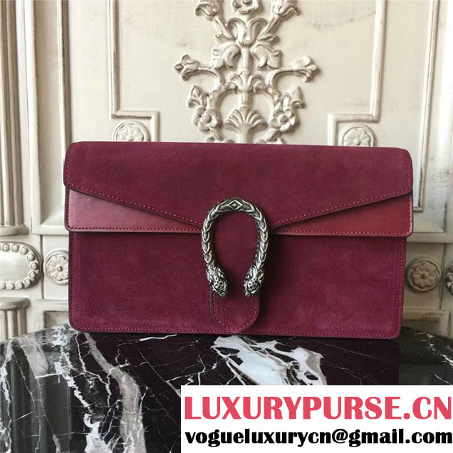 Gucci Dionysus Clutch Bag 30cm 401231 Suede Calfskin Leather Fall Winter 2017 Collection Burgundy