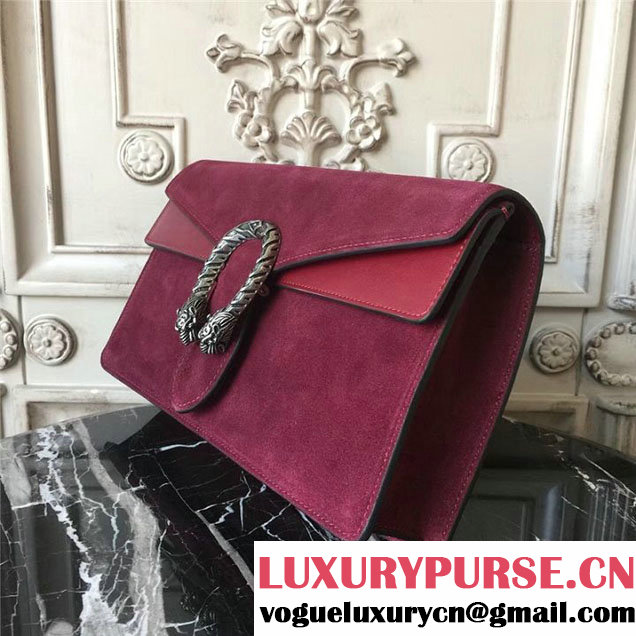 Gucci Dionysus Clutch Bag 30cm 401231 Suede Calfskin Leather Fall Winter 2017 Collection Burgundy