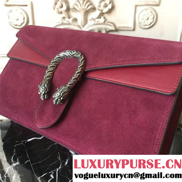 Gucci Dionysus Clutch Bag 30cm 401231 Suede Calfskin Leather Fall Winter 2017 Collection Burgundy