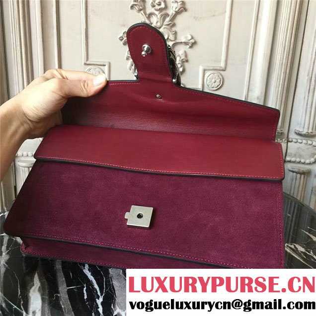 Gucci Dionysus Clutch Bag 30cm 401231 Suede Calfskin Leather Fall Winter 2017 Collection Burgundy