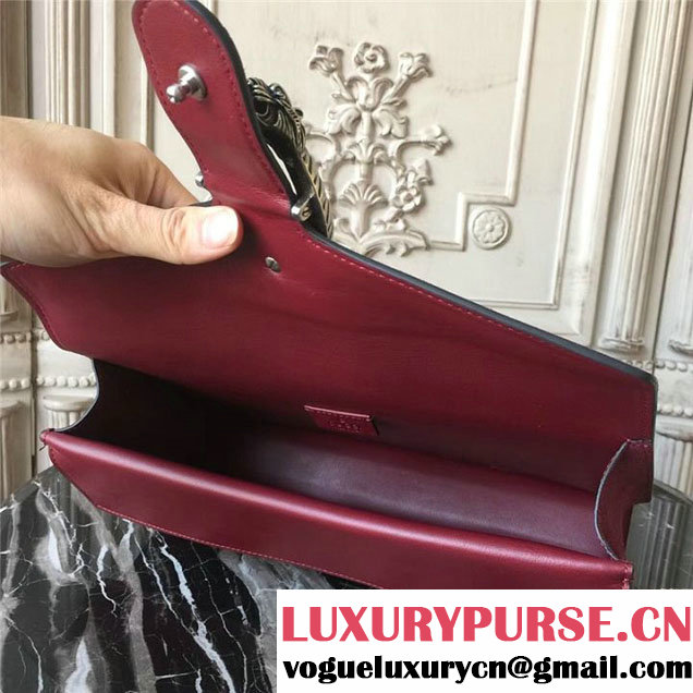 Gucci Dionysus Clutch Bag 30cm 401231 Suede Calfskin Leather Fall Winter 2017 Collection Burgundy