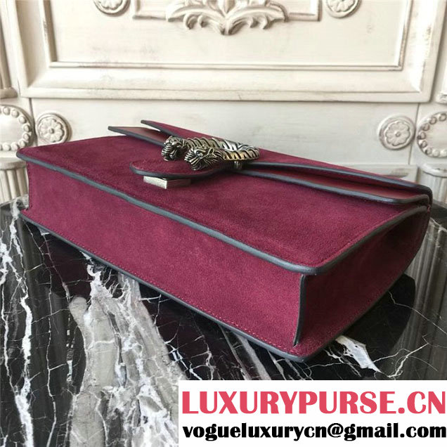 Gucci Dionysus Clutch Bag 30cm 401231 Suede Calfskin Leather Fall Winter 2017 Collection Burgundy