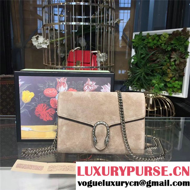 Gucci Dionysus Suede WOC Bag 20cm 401231 Calfskin Leather Fall Winter 2017 Collection Taupe