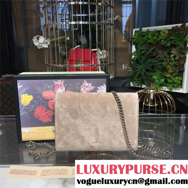 Gucci Dionysus Suede WOC Bag 20cm 401231 Calfskin Leather Fall Winter 2017 Collection Taupe