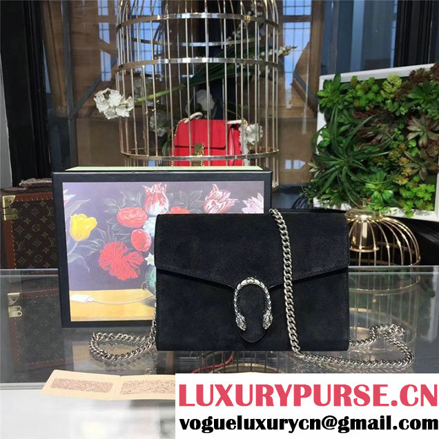 Gucci Dionysus Suede WOC Bag 20cm 401231 Calfskin Leather Fall Winter 2017 Collection Black