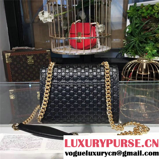 Gucci Emily Guccissima Chain Shoulder Bag 19cm 295402 Calfskin Leather Fall Winter 2017 Collection Black