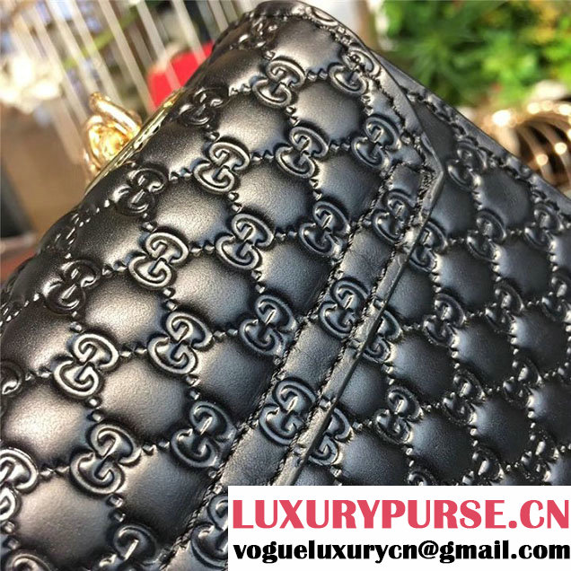 Gucci Emily Guccissima Chain Shoulder Bag 19cm 295402 Calfskin Leather Fall Winter 2017 Collection Black
