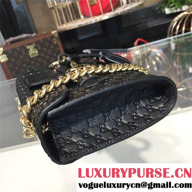 Gucci Emily Guccissima Chain Shoulder Bag 19cm 295402 Calfskin Leather Fall Winter 2017 Collection Black