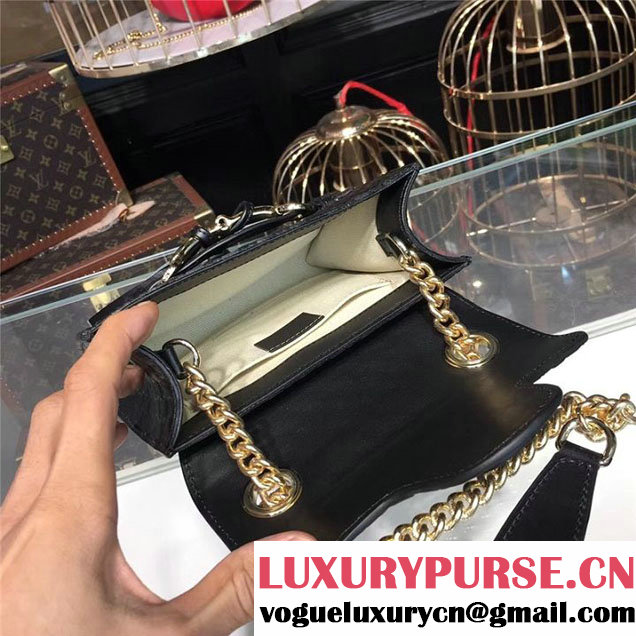 Gucci Emily Guccissima Chain Shoulder Bag 19cm 295402 Calfskin Leather Fall Winter 2017 Collection Black