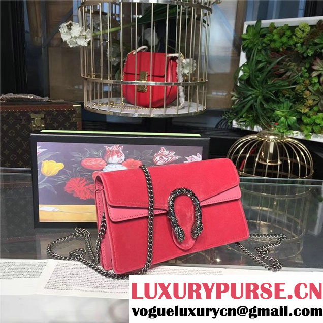 Gucci Dionysus Mini Velvet Bag 17cm 476432 Calfskin Leather Fall Winter 2017 Collection Pink