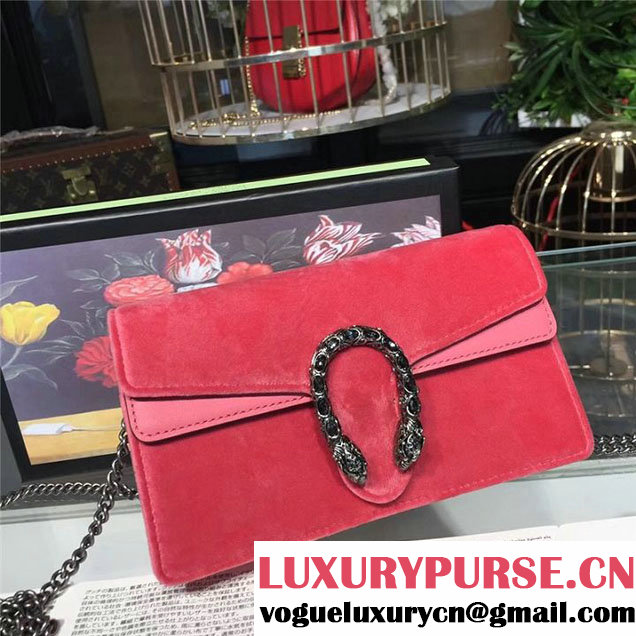 Gucci Dionysus Mini Velvet Bag 17cm 476432 Calfskin Leather Fall Winter 2017 Collection Pink