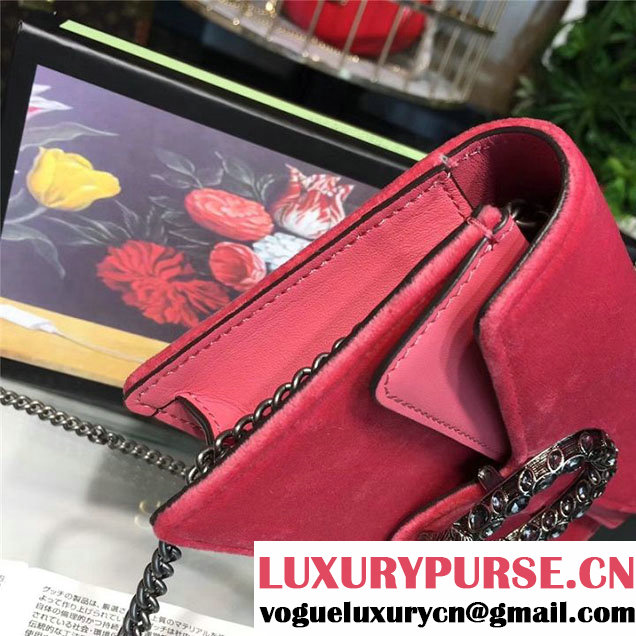 Gucci Dionysus Mini Velvet Bag 17cm 476432 Calfskin Leather Fall Winter 2017 Collection Pink