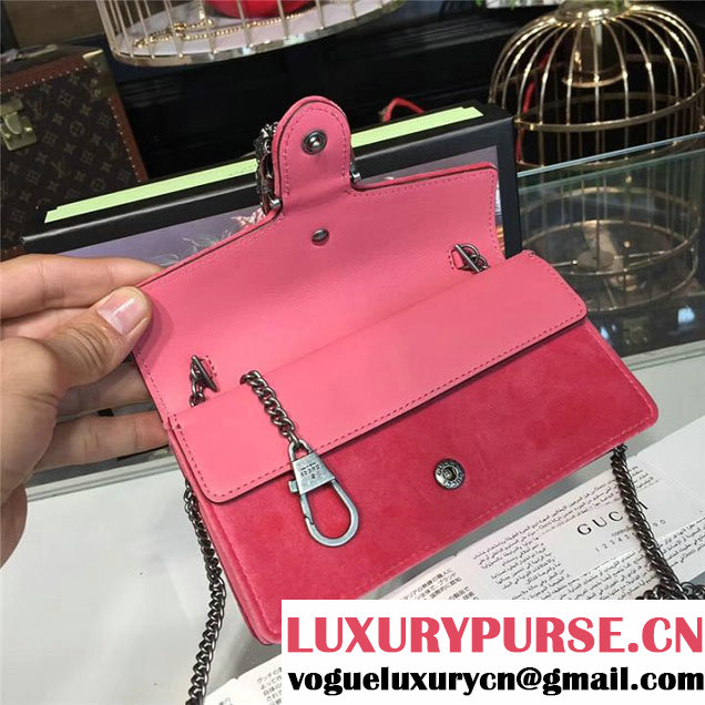 Gucci Dionysus Mini Velvet Bag 17cm 476432 Calfskin Leather Fall Winter 2017 Collection Pink