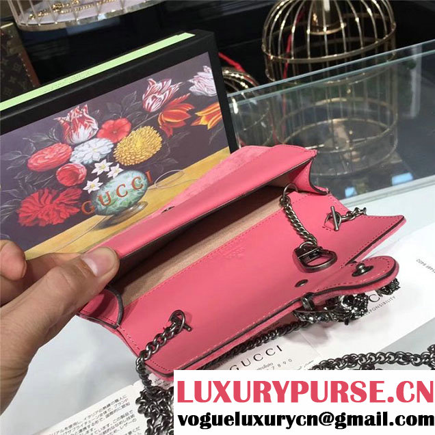 Gucci Dionysus Mini Velvet Bag 17cm 476432 Calfskin Leather Fall Winter 2017 Collection Pink