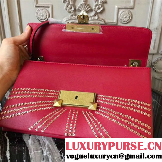 Gucci Loved Sequin Embroidered Clutch Bag 26cm Calfskin Leather Fall Winter 2017 Collection Burgundy